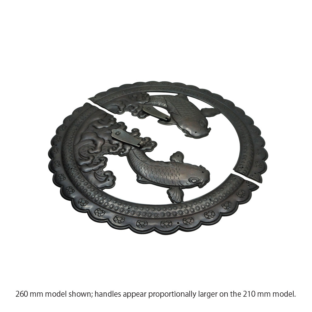 Handcrafted Koi Decorative Plate with Drop Pulls | Diameter 8 1/4" (210mm) or 10 1/4" (260mm)