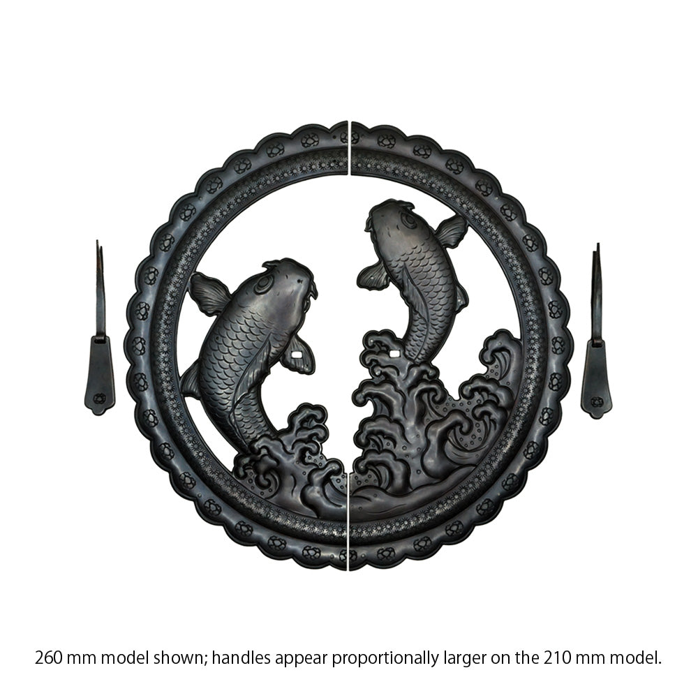 Handcrafted Koi Decorative Plate with Drop Pulls | Diameter 8 1/4" (210mm) or 10 1/4" (260mm)