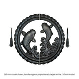 Handcrafted Koi Decorative Plate with Drop Pulls | Diameter 8 1/4" (210mm) or 10 1/4" (260mm)
