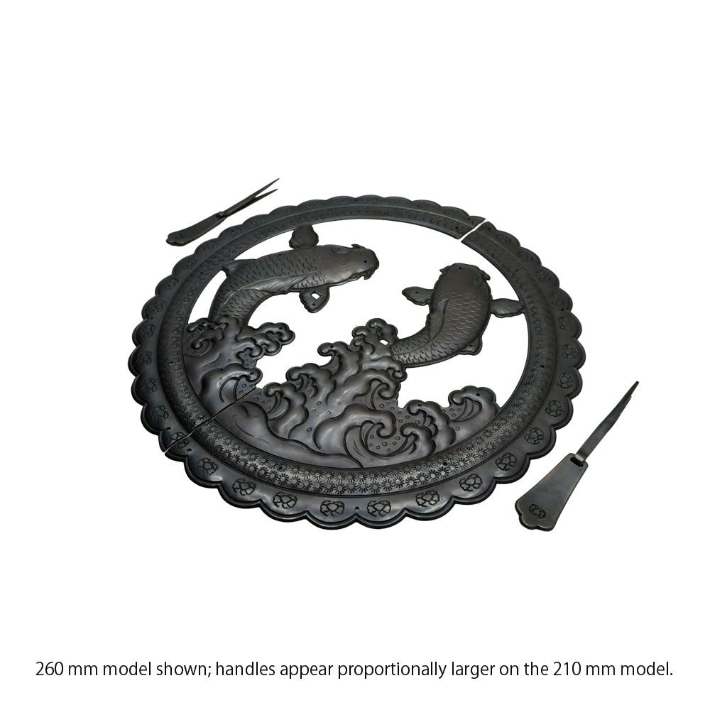 Handcrafted Koi Decorative Plate with Drop Pulls | Diameter 8 1/4" (210mm) or 10 1/4" (260mm)