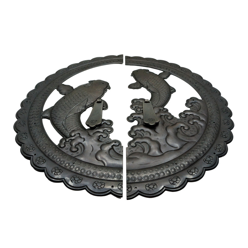 Handcrafted Koi Decorative Plate with Drop Pulls | Diameter 8 1/4" (210mm) or 10 1/4" (260mm)