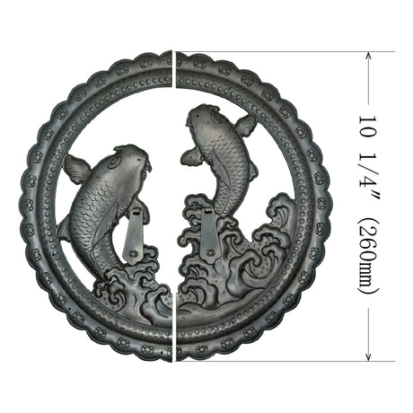 Handcrafted Koi Decorative Plate with Drop Pulls | Diameter 8 1/4" (210mm) or 10 1/4" (260mm)