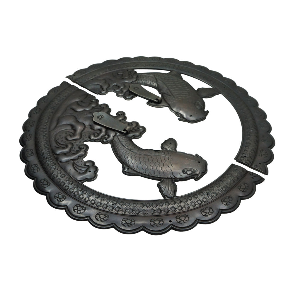 Handcrafted Koi Decorative Plate with Drop Pulls | Diameter 8 1/4" (210mm) or 10 1/4" (260mm)