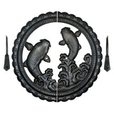 Handcrafted Koi Decorative Plate with Drop Pulls | Diameter 8 1/4" (210mm) or 10 1/4" (260mm)