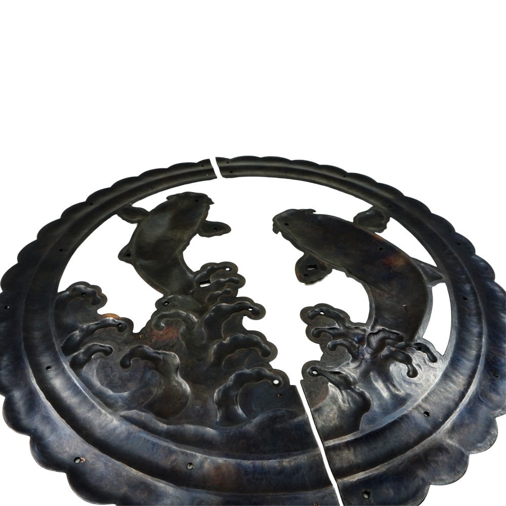 Handcrafted Koi Decorative Plate with Drop Pulls | Diameter 8 1/4" (210mm) or 10 1/4" (260mm)