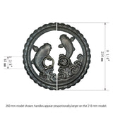 Handcrafted Koi Decorative Plate with Ring Pulls | Diameter 8 1/4" (210mm) or 10 1/4" (260mm)