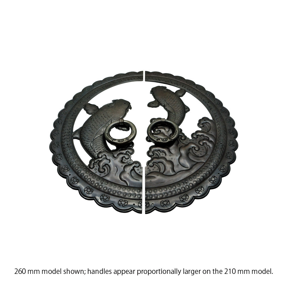 Handcrafted Koi Decorative Plate with Ring Pulls | Diameter 8 1/4" (210mm) or 10 1/4" (260mm)