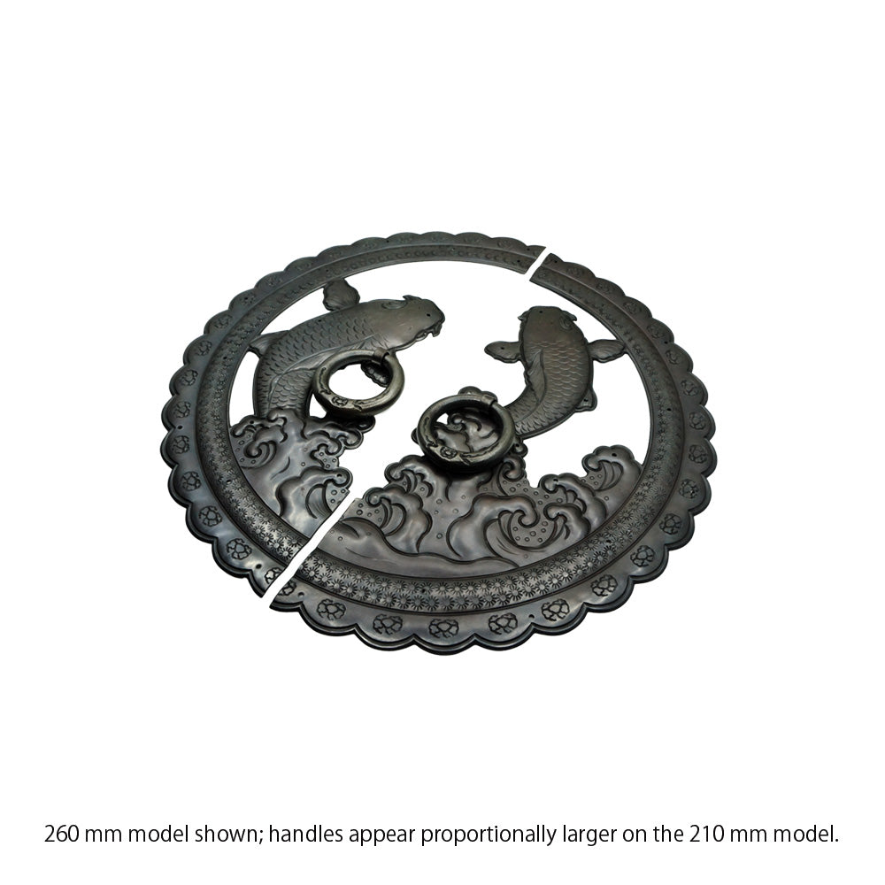 Handcrafted Koi Decorative Plate with Ring Pulls | Diameter 8 1/4" (210mm) or 10 1/4" (260mm)