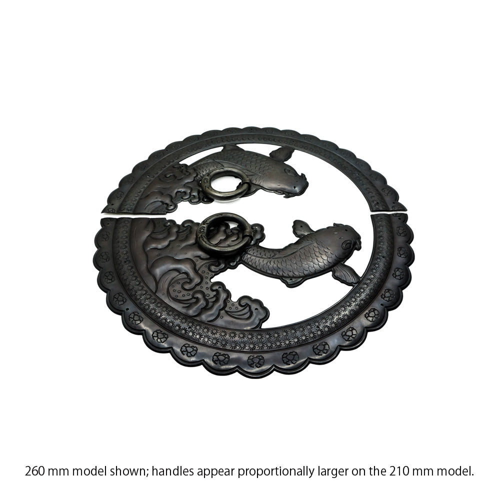 Handcrafted Koi Decorative Plate with Ring Pulls | Diameter 8 1/4" (210mm) or 10 1/4" (260mm)