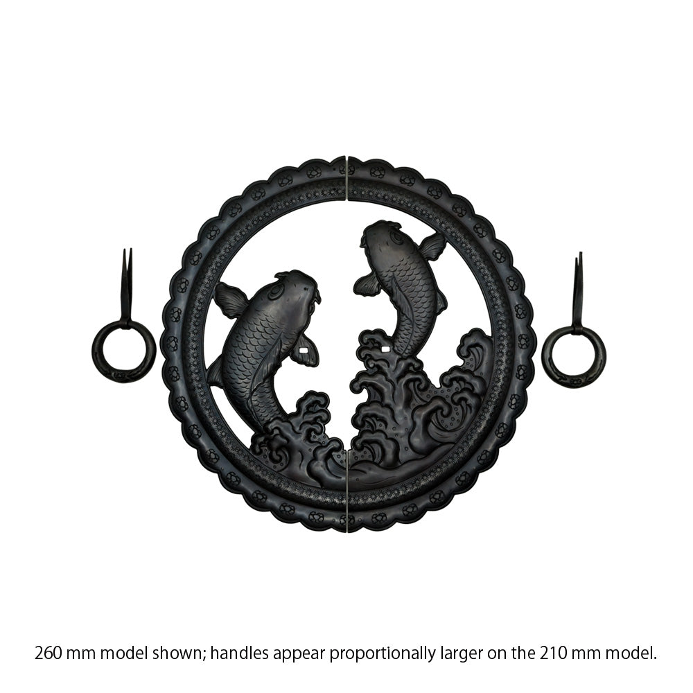 Handcrafted Koi Decorative Plate with Ring Pulls | Diameter 8 1/4" (210mm) or 10 1/4" (260mm)
