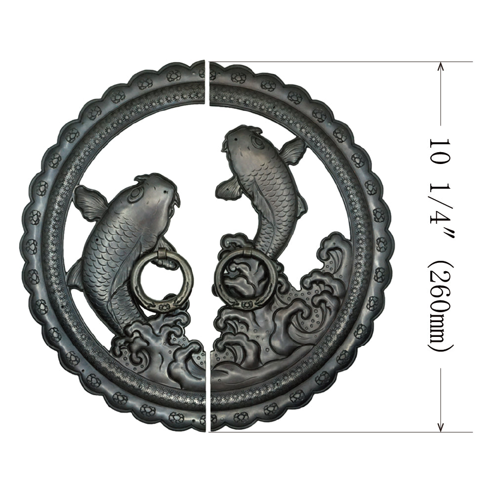 Handcrafted Koi Decorative Plate with Ring Pulls | Diameter 8 1/4" (210mm) or 10 1/4" (260mm)