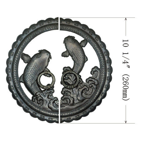 Handcrafted Koi Decorative Plate with Ring Pulls | Diameter 8 1/4" (210mm) or 10 1/4" (260mm)