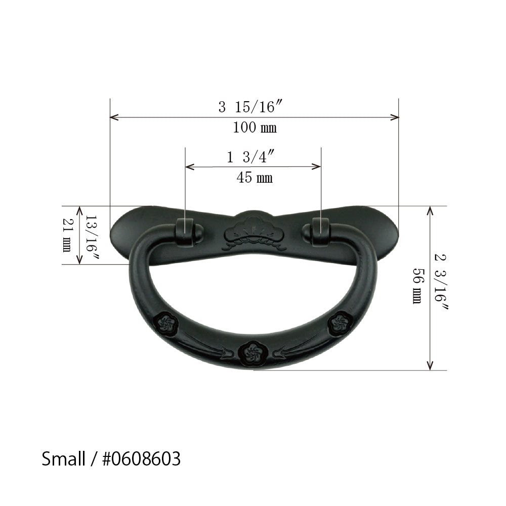 Pine & Plum Nagaza Basic Handle (Plum Blossom Motif)   |  Center to Center   1 3/4" ( 45mm ) - 2  9/16” ( 65mm )